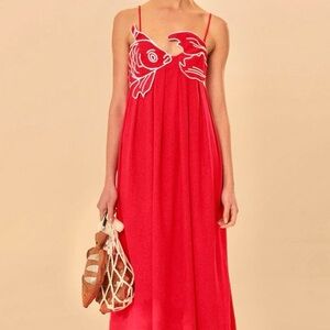 NWT Farm Rio Red Fish Top Maxi Dress